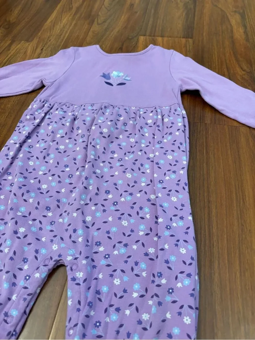 Baby Gap y2k Purple Floral long sleeve embroidered jumpsuit